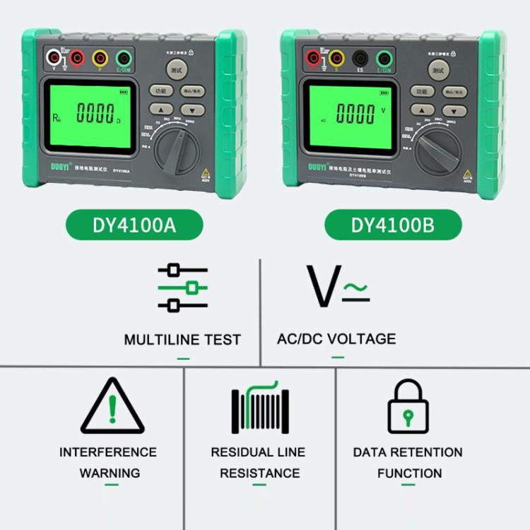 DUOYI Digital Ground Resistance Meter Tester, DY4100A, DY4100B DUOYI Digital Ground Resistance Meter Tester, DY4100A, DY4100B